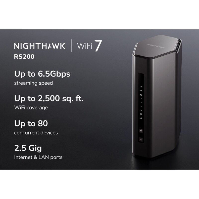 NETGEAR - Nighthawk BE6500 Dual-Band Wi-Fi 7 Router - Black, , hires