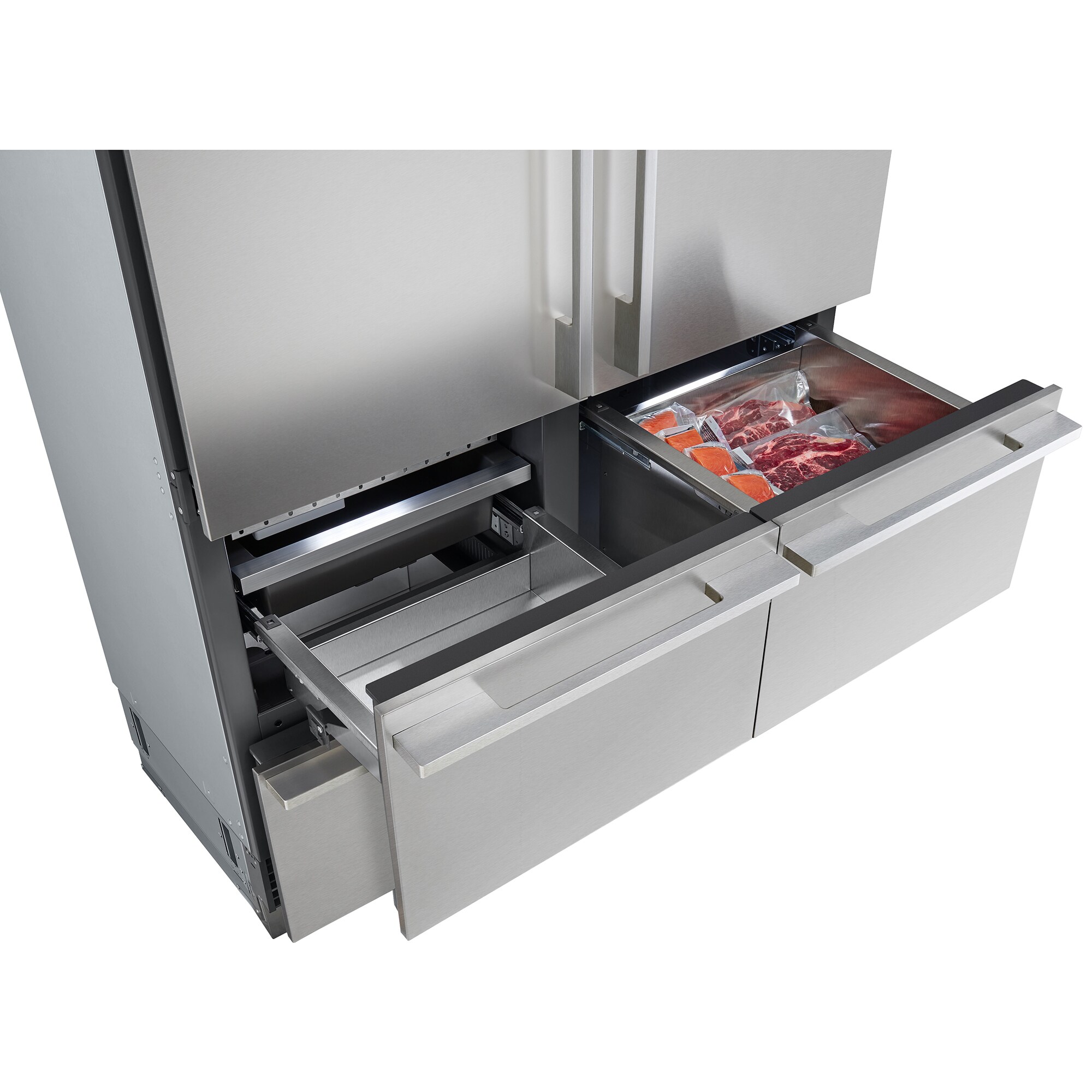 Signature Kitchen Suite 48 in. 26.0 cu. ft. Built-In Smart Counter Depth 6-Door French Door Refrigerator with Internal Water Dispenser - Stainless Steel, , hires