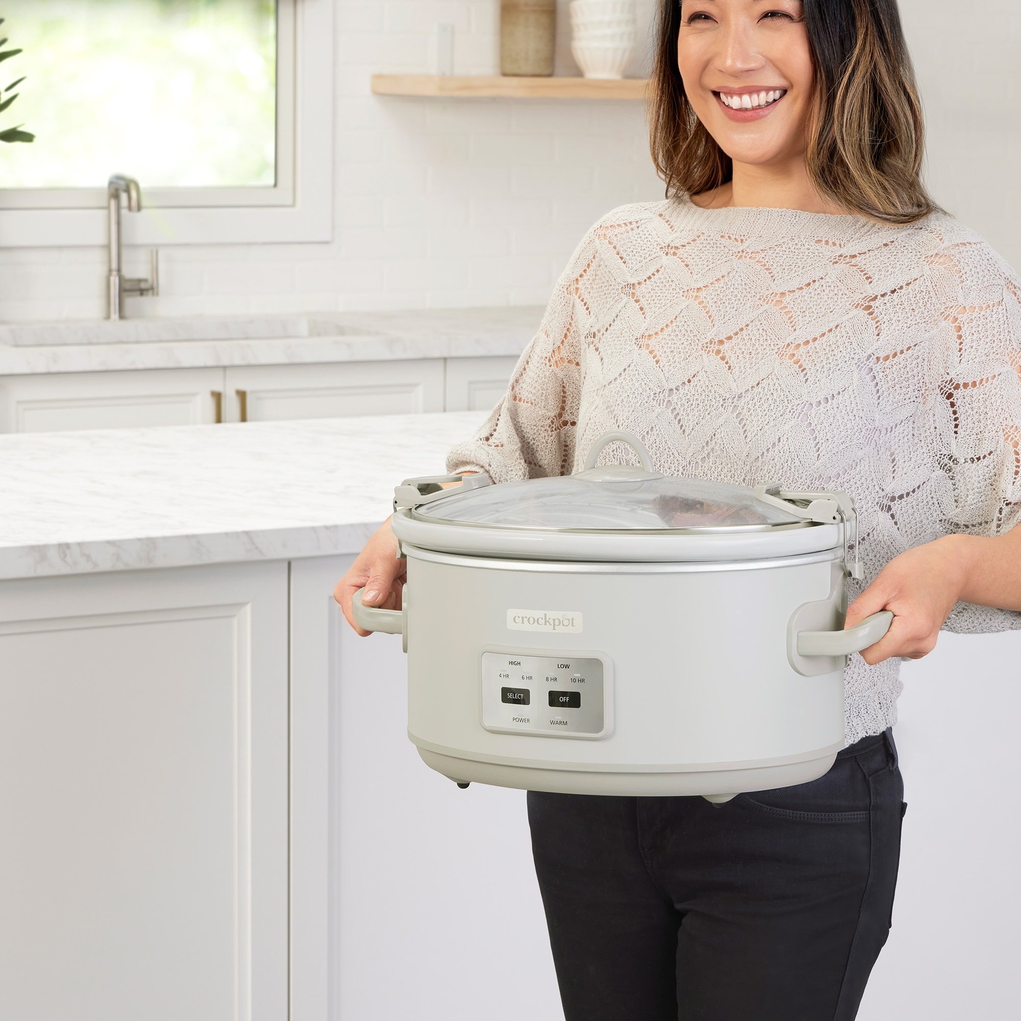 Crock-Pot 7 Quart Cook & Carry Slow Cooker - Mushroom, , hires