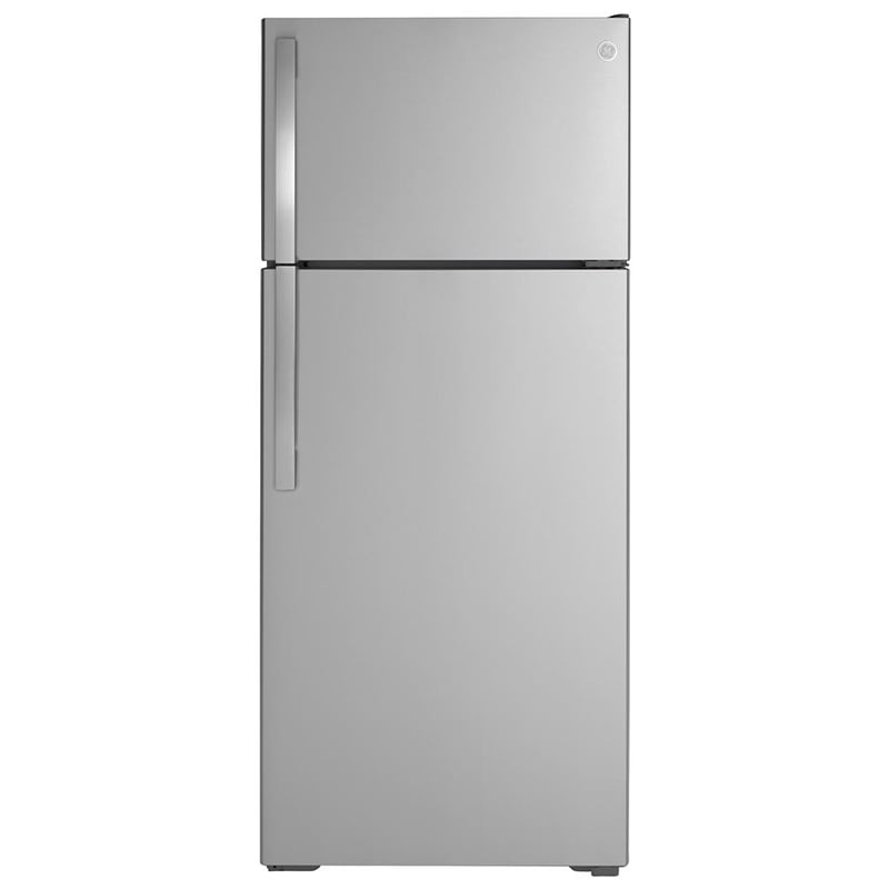 GE 28 in. 17.5 cu. ft. Top Freezer Refrigerator - Stainless Steel, Stainless Steel, hires