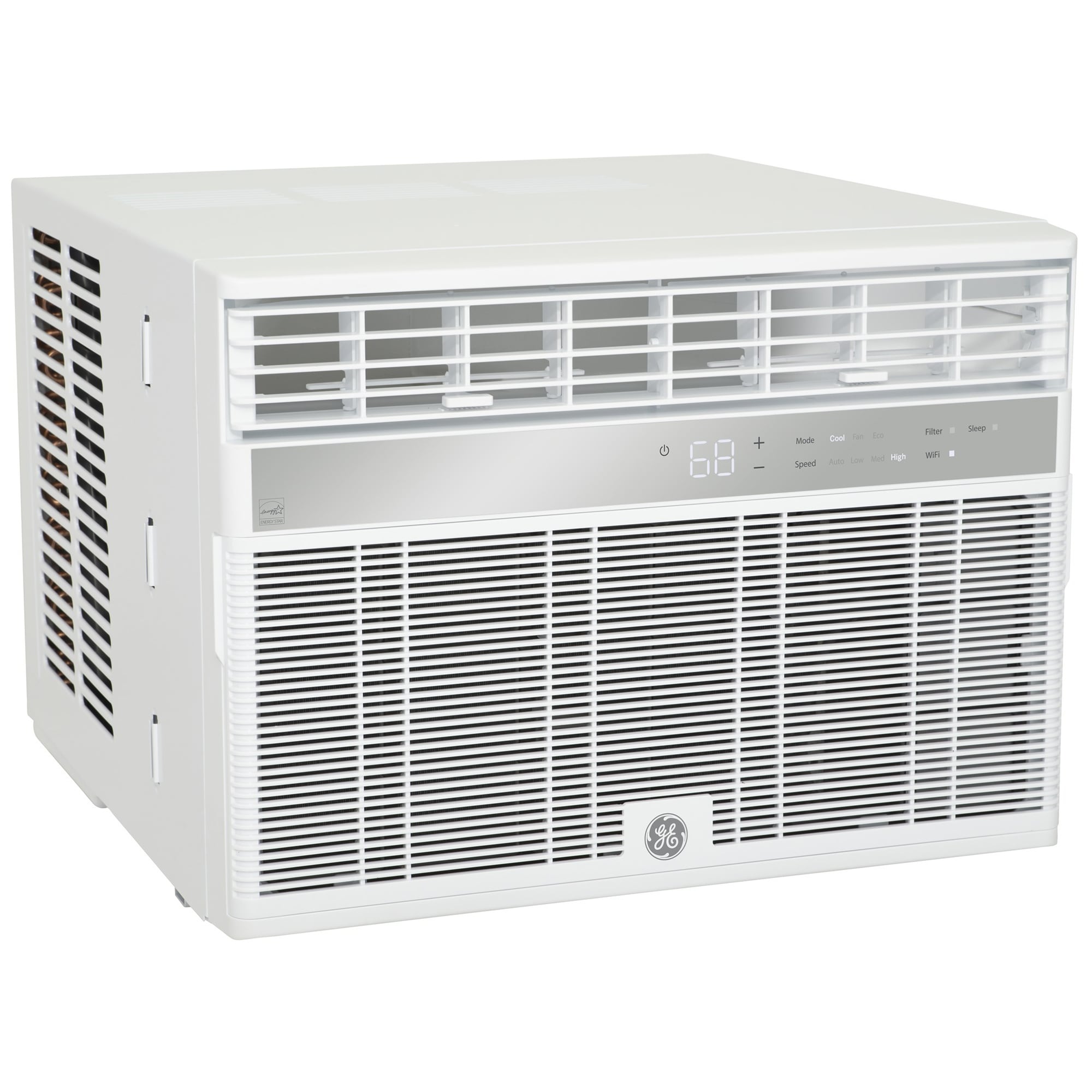 GE 10,000 BTU Smart Energy Star Window Air Conditioner with 3 Fan Speeds & Sleep Mode - White, , hires