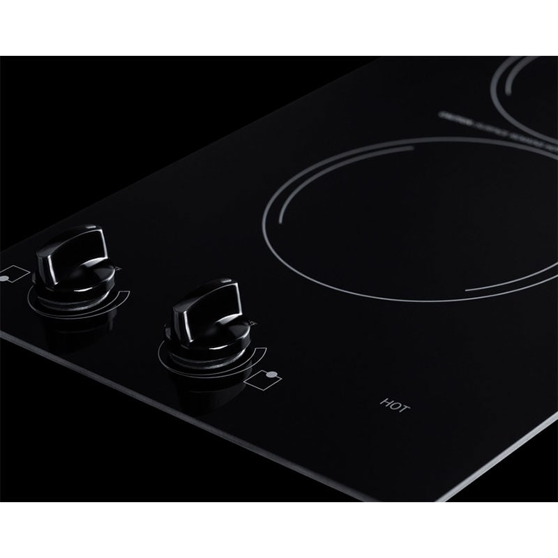 Summit 12 in. 2-Burner Electric Cooktop - Black, , hires