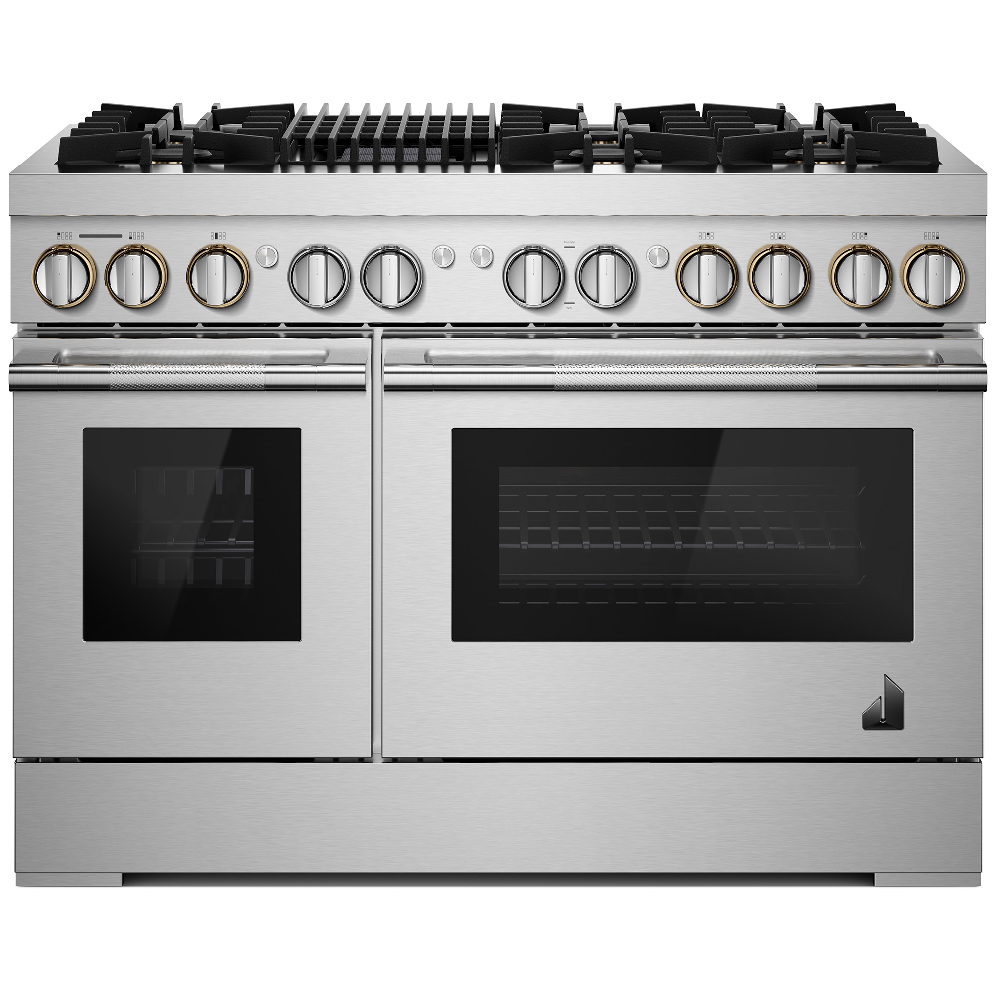 JennAir Rise Series 48 in. 6.3 cu. ft. Smart True European Convection Double Oven Dual Fuel Range with 6 Sealed Burners & Grill - Stainless Steel, , hires