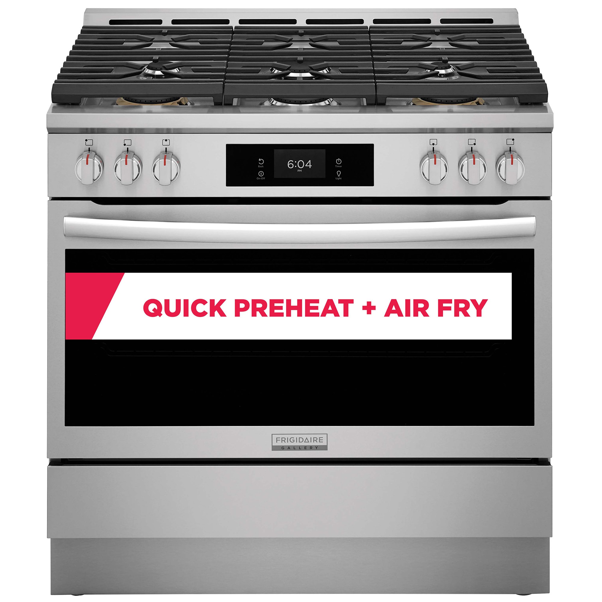 Frigidaire Gallery 36 in. 4.6 cu. ft. Air Fry True European Convection Steam Dual Fuel Range with 6 Sealed Burners - Stainless Steel, , hires