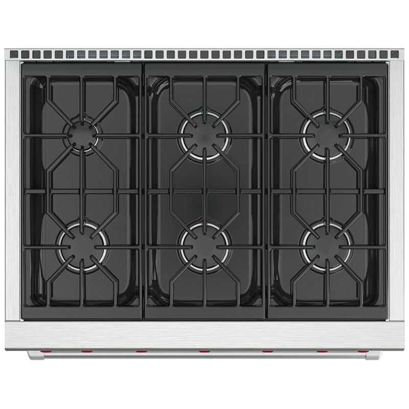 Wolf 36 in. 5.5 cu. ft. Standard Convection Gas Range with 6 Sealed Burners - Stainless Steel, , hires
