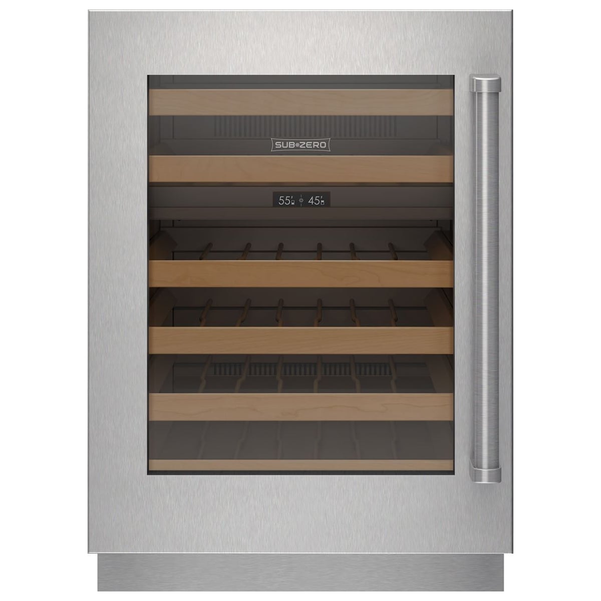 Sub-Zero Designer Series Undercounter 24 in. Left Hinge Stainless Steel Glass Door Panel with Pro Handle, , hires