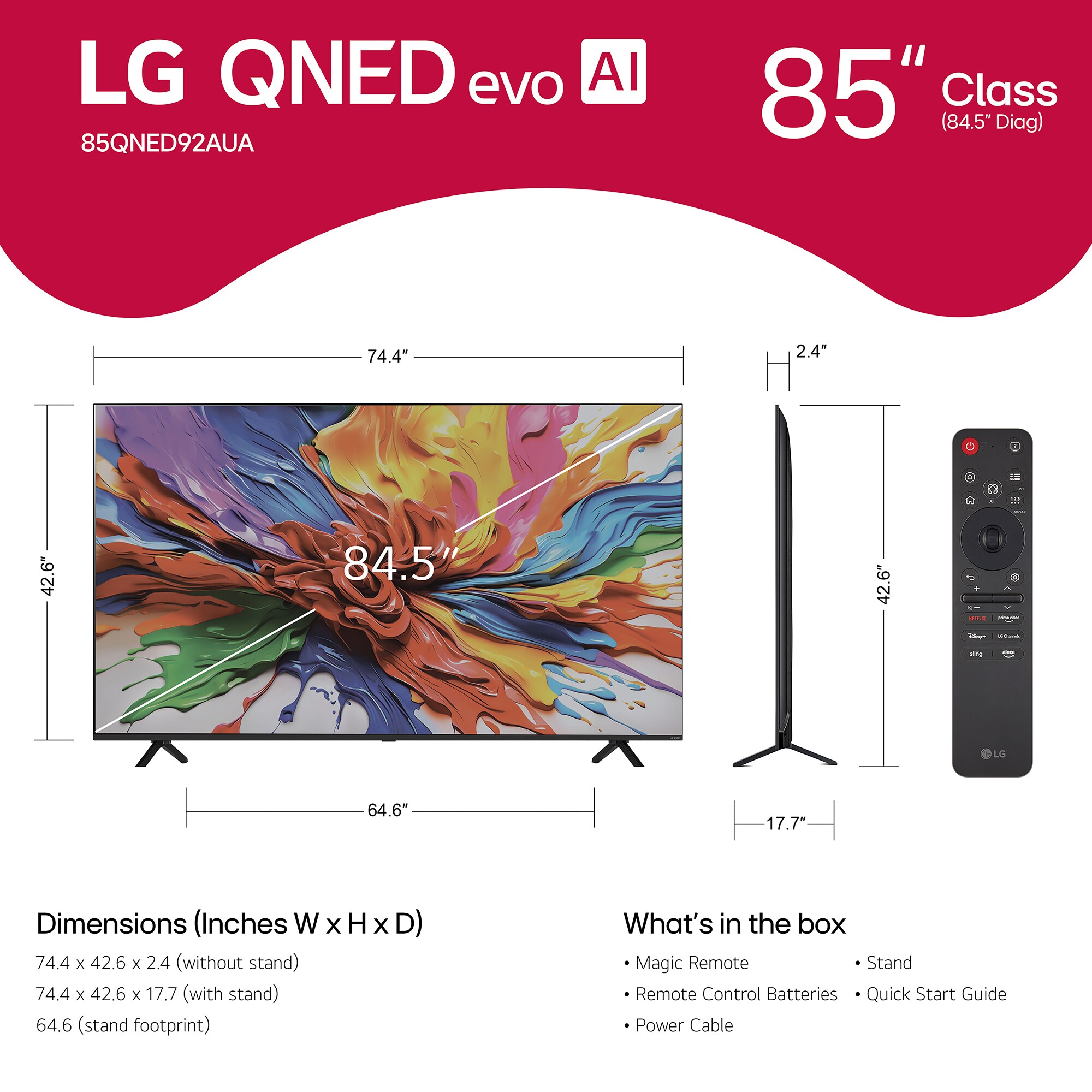 LG - 85" Class QNED92A Series QNED Mini-LED 4K UHD Smart webOS TV, , hires
