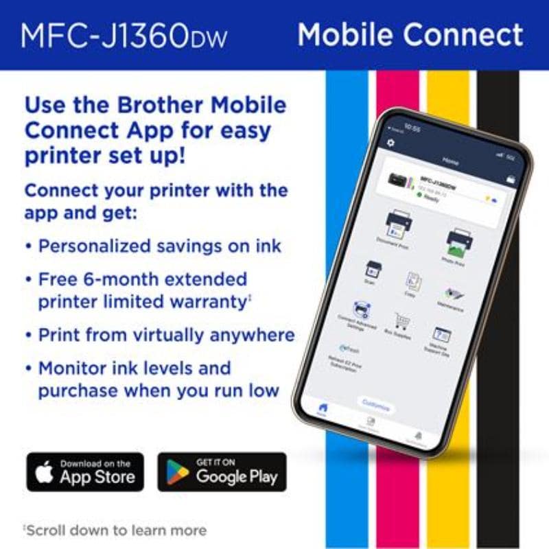 Brother Work Smart 1360 Wireless Color Inkjet All-in-One Printer with Automatic Duplex Printing and 1.8" Color Display, , hires