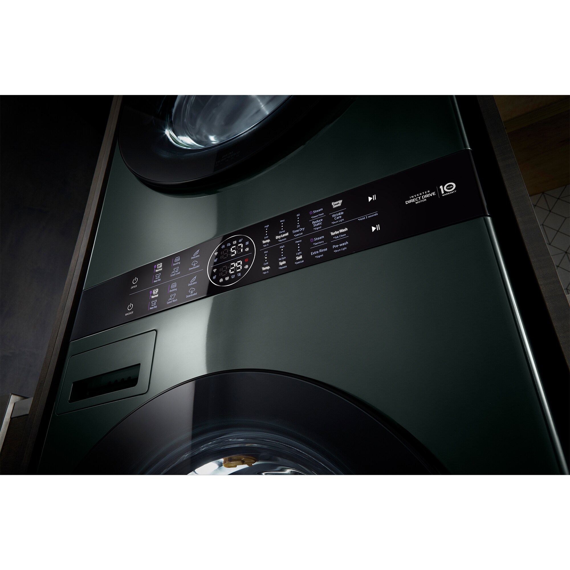 LG 27 in. WashTower with 4.5 cu. ft. Washer with 6 Wash Programs & 7.4 cu. ft. Electric Dryer with 6 Dryer Programs, Sensor Dry & Wrinkle Care - Nature Green, Nature Green, hires