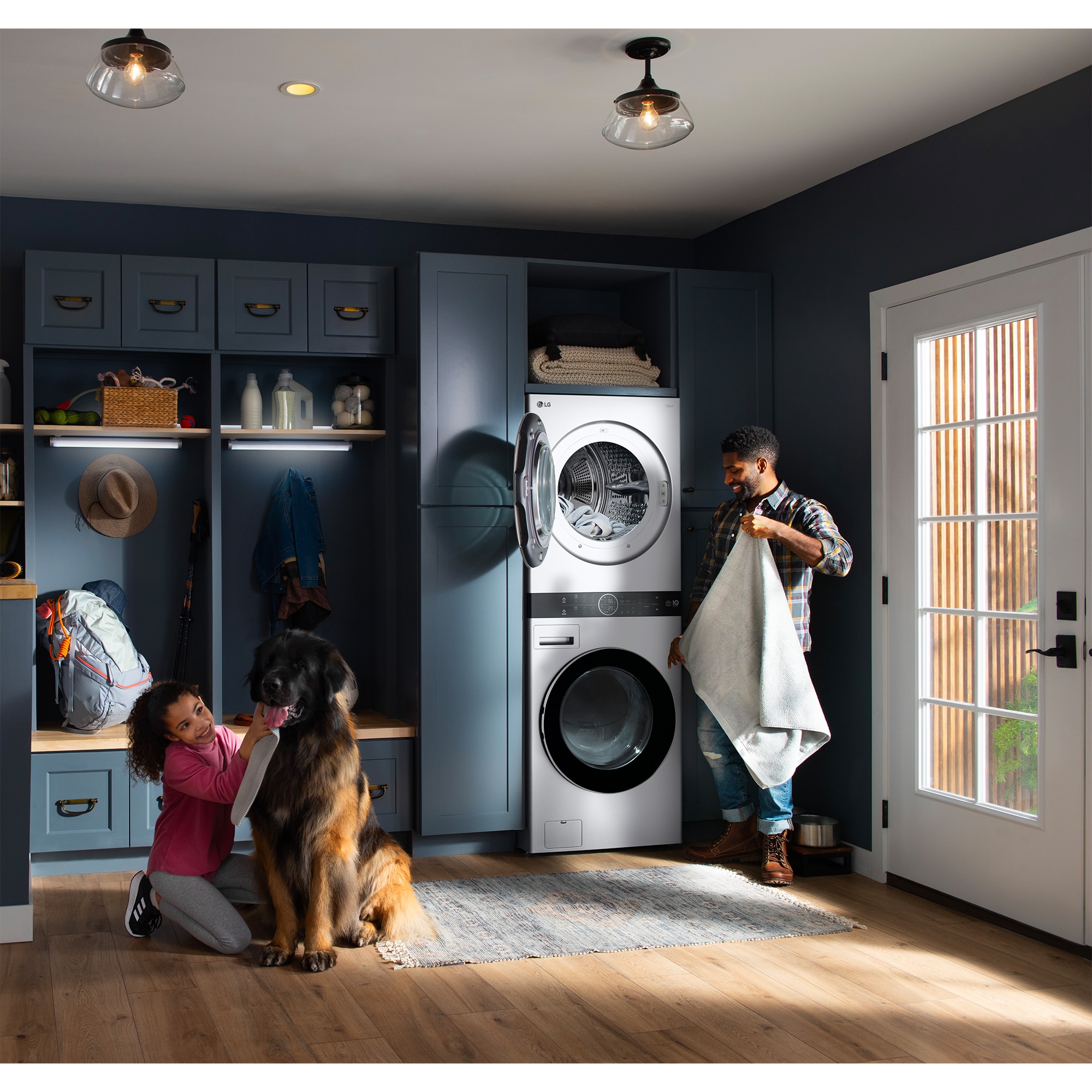 LG 27 in. 5.0 cu. ft. Smart Electric Front Load Ventless WashTower with Heat Pump, Center Control, AI Sensor Dry, Sanitize & Steam Cycle - White, , hires