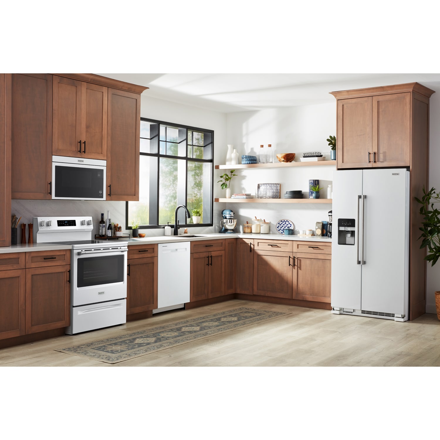 Maytag 30 in. 5.3 cu. ft. Air Fry Standard Convection Electric Range with Radiant Burners - White, White, hires