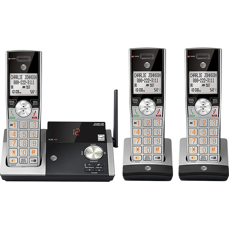 AT&T - CL82315 DECT 6.0 Expandable Cordless Phone with Digital Answering System - Silver/Black, , hires