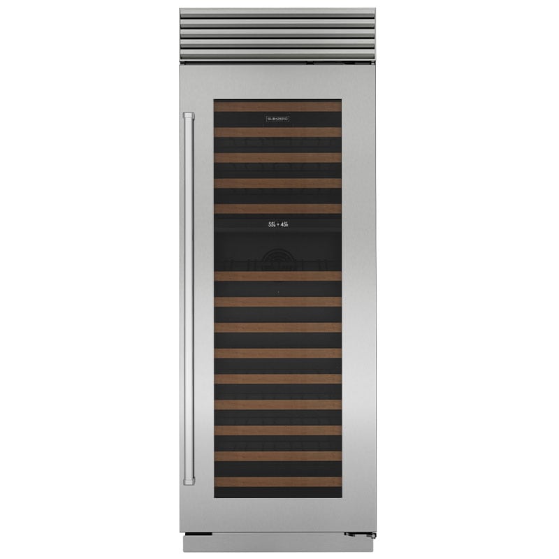 Sub-Zero Classic Series 30 in. Built-in Wine Column Storage with Wood Racks, Dual Temperature Zones & 146 Bottle Capacity - Stainless Steel, , hires
