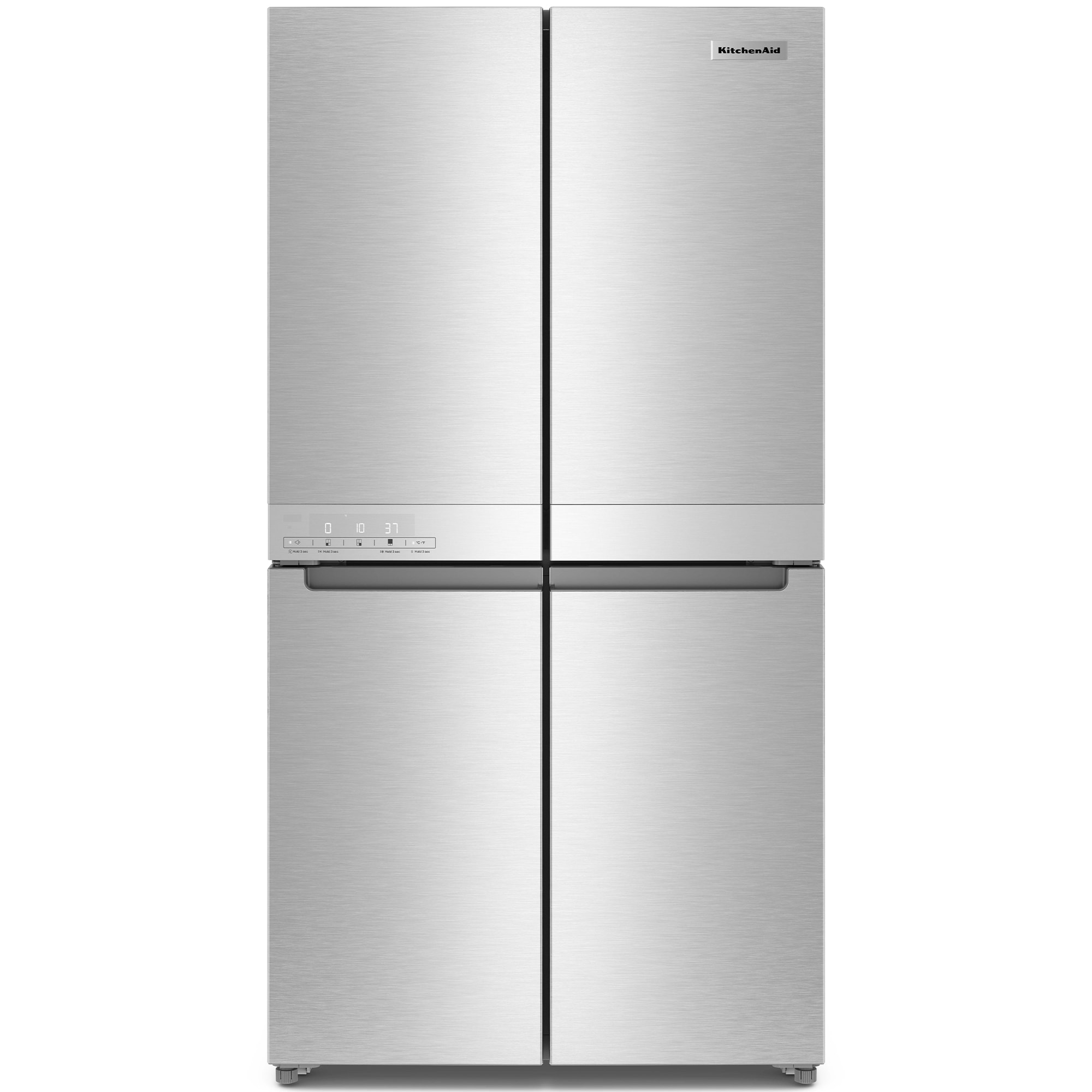 KitchenAid 36 in. 19.4 cu. ft. Counter Depth 4-Door French Door Refrigerator with Ice Maker - Stainless Steel, , hires