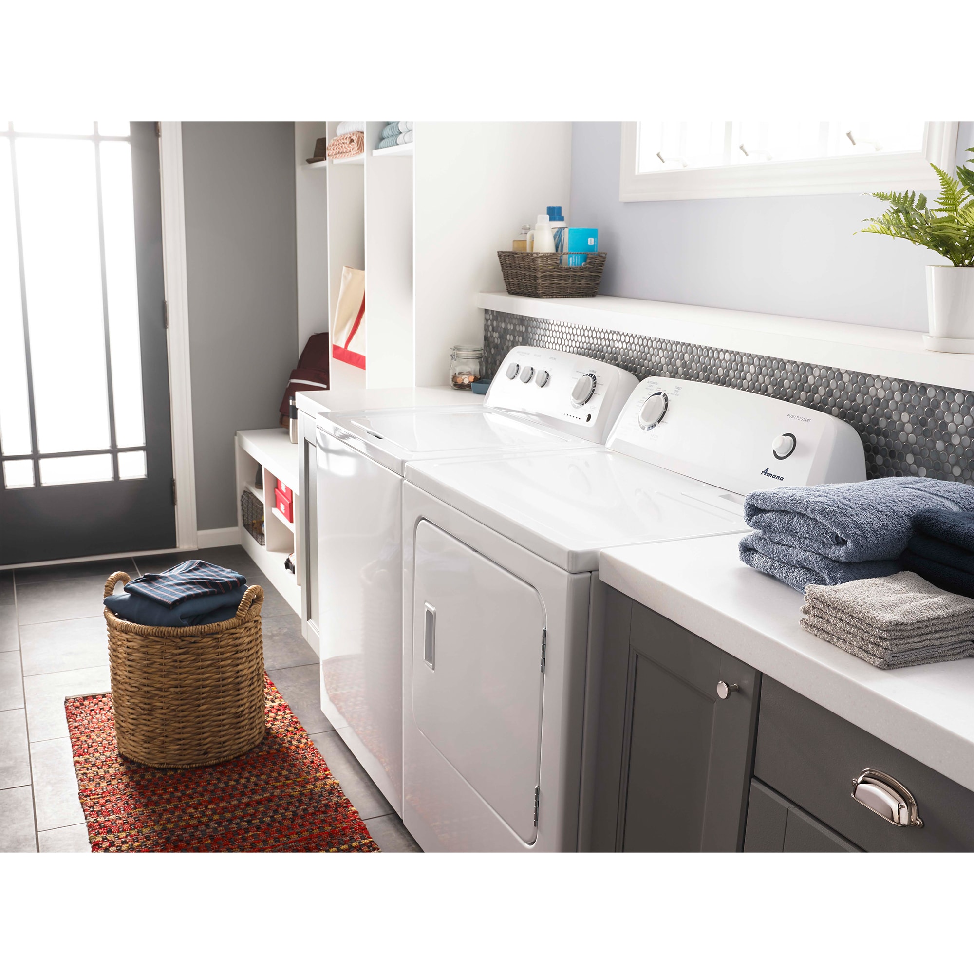 Amana 29 in. 6.5 cu. ft. Electric Dryer with Wrinkle Prevent Option - White, , hires