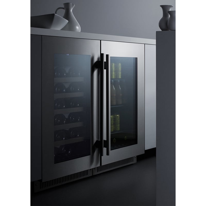 Summit Classic Collection 18 in. Undercounter Wine Cooler with Wood Racks, Single Temperature Zone & 29 Bottle Capacity - Stainless Steel, , hires
