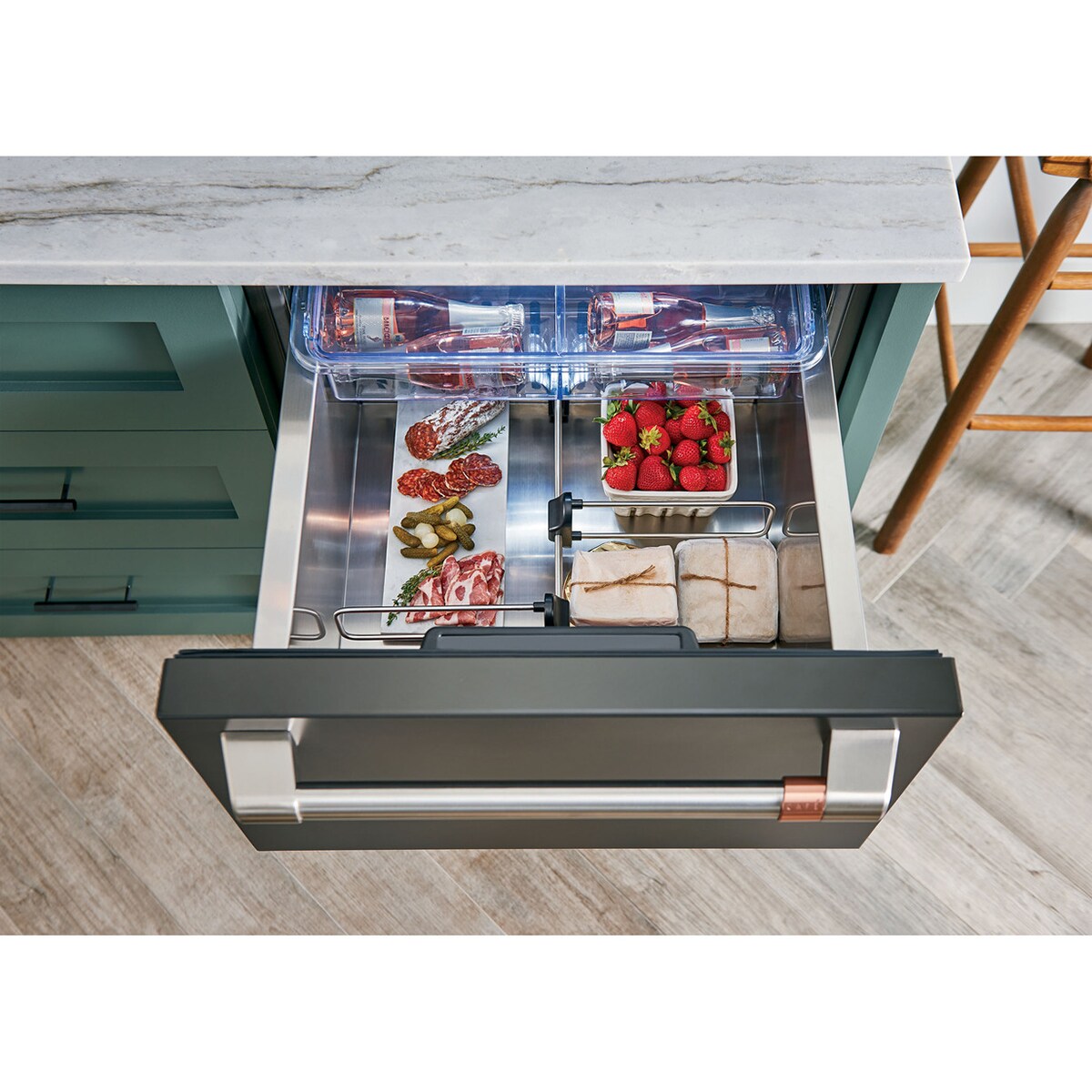 Cafe 24 in. 5.7 cu. ft. Double Refrigerator Drawers - Matte Black, Matte Black, hires