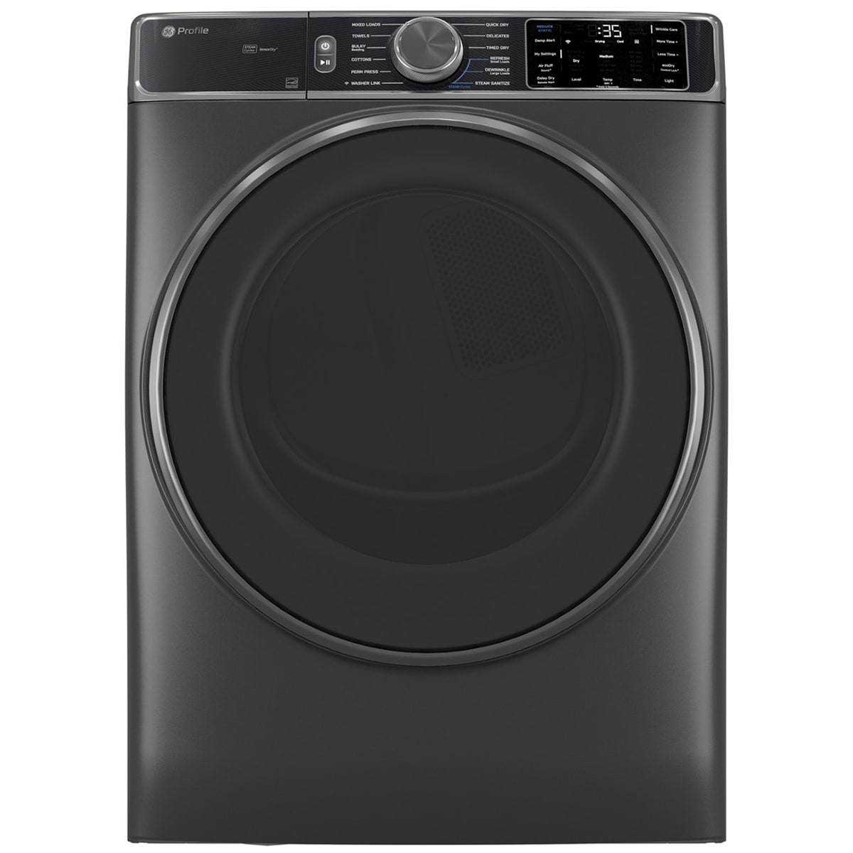 GE 28 in. 7.8 cu. ft. Smart Stackable Electric Dryer with Sensor Dry, Sanitize & Steam Cycle - Carbon Graphite, , hires