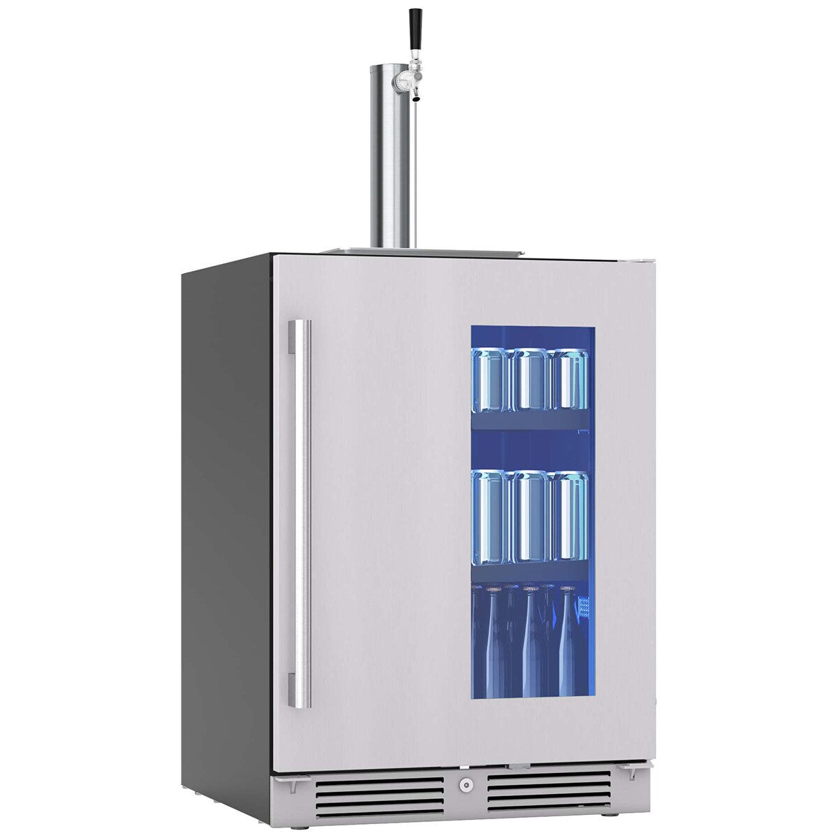 Zephyr Presrv 24 in. 6.0 cu. ft. Beer Dispenser & Beverage Cooler with Digital Controls - Stainless Steel, , hires