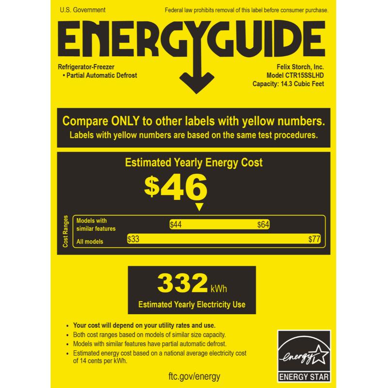 Summit 28 in. 14.3 cu. ft. Counter Depth Top Freezer Refrigerator - Stainless Steel, , hires