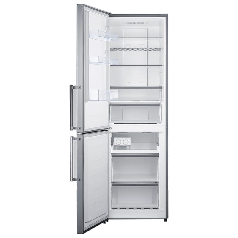 Summit Thin Line Series 24 in. 10.8 cu. ft. Counter Depth Left-Hinged Bottom Freezer Refrigerator - Stainless Steel Look, , hires