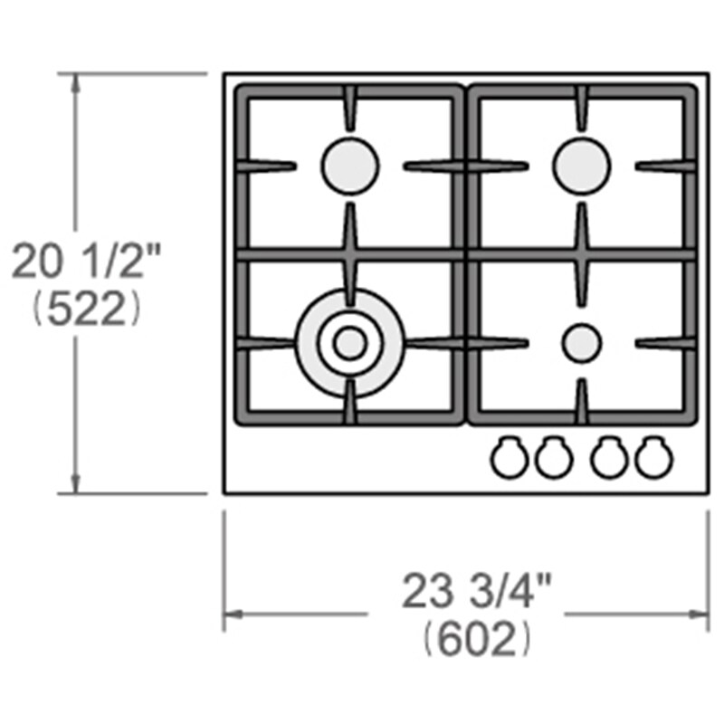 Bertazzoni Professional Series 24 in. Gas Cooktop with 4 Sealed Burners