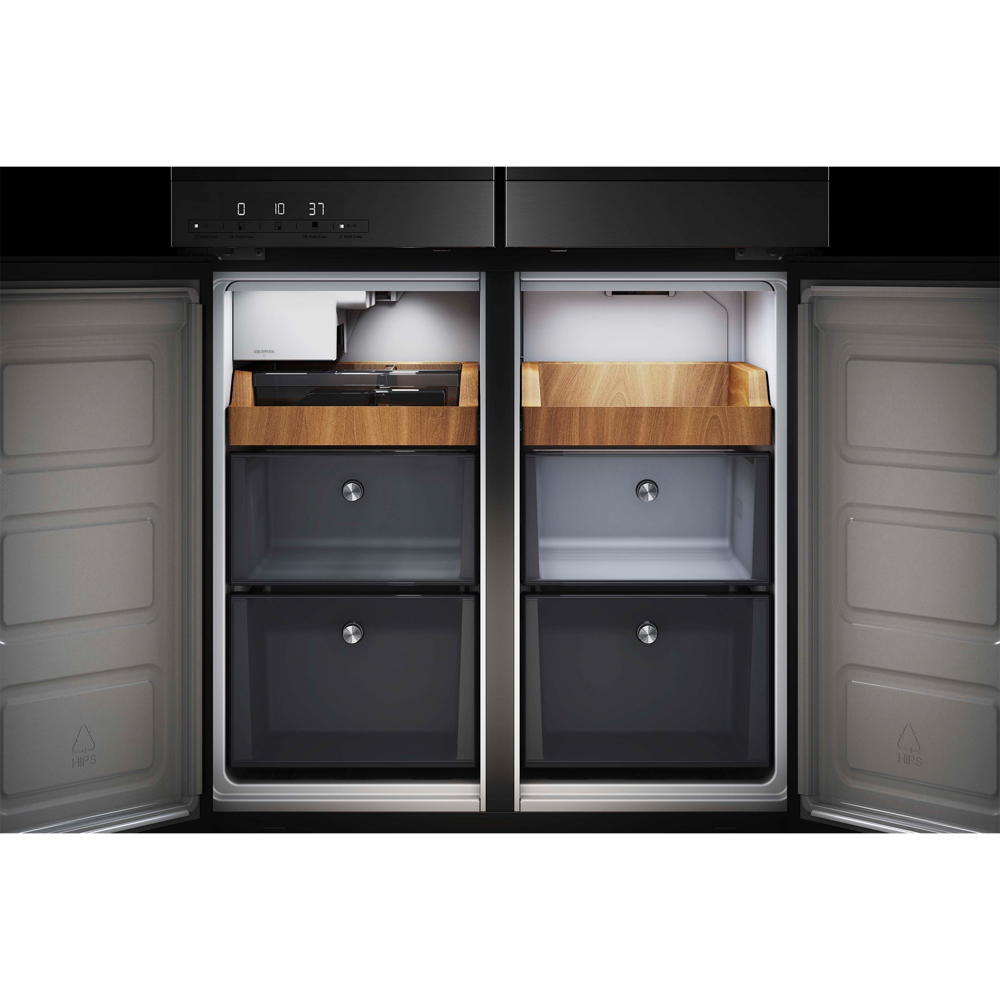 KitchenAid 36 in. 19.4 cu. ft. Counter Depth 4-Door French Door Refrigerator with Ice Maker - Stainless Steel, , hires
