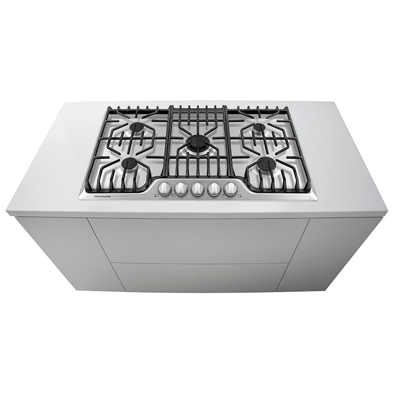 Frigidaire Professional 36 in. 5-Burner Natural Gas Cooktop with Griddle, Simmer Burner & Power Burner - Stainless Steel, , hires
