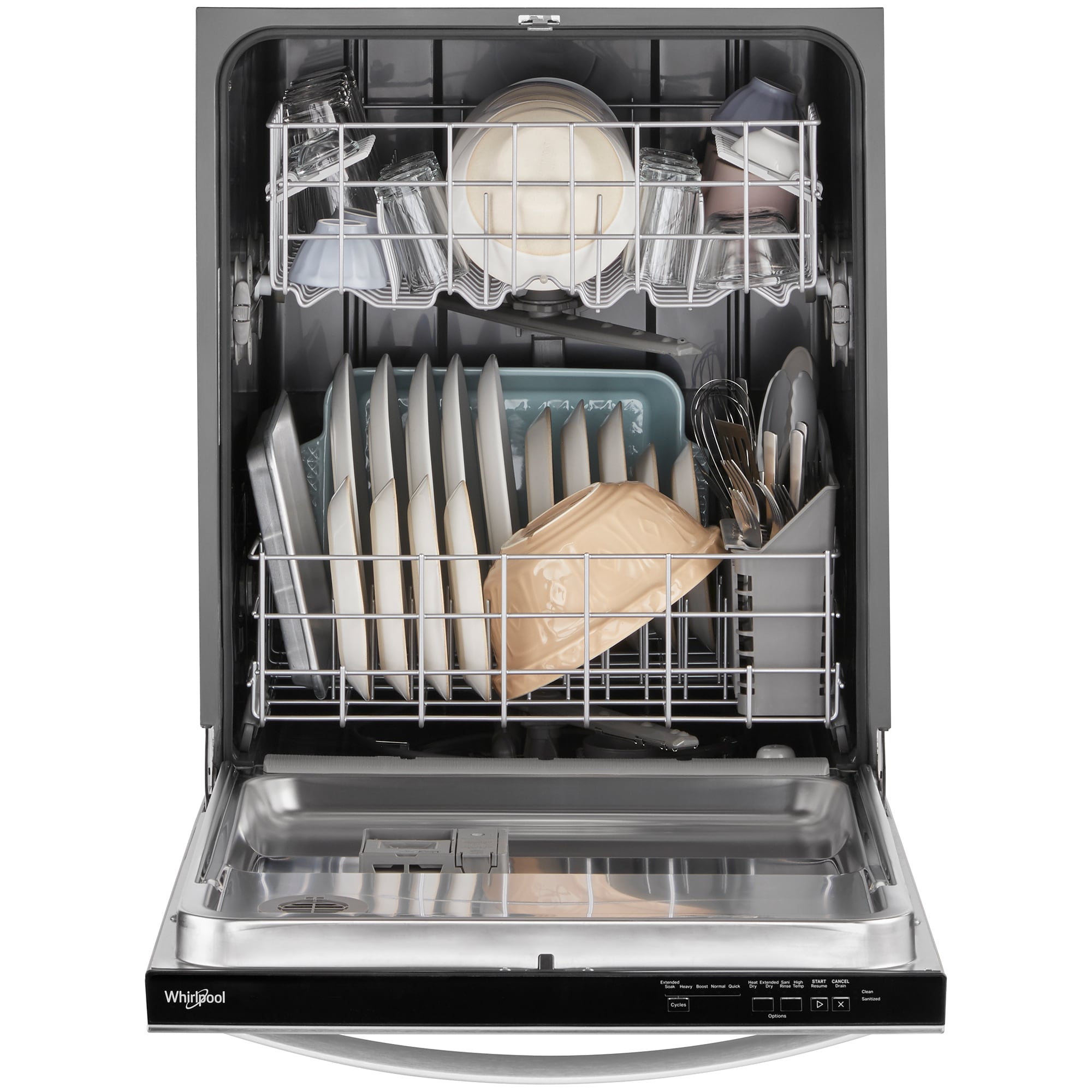 Whirlpool 24 in. Top Control Dishwasher with 55 dBa Sound Level - Fingerprint Resistant Stainless, , hires