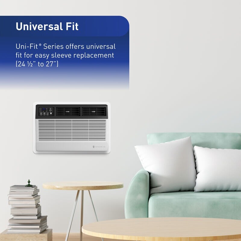 Friedrich Uni-Fit Series 12,000 BTU 230V Smart Through-the-Wall Air Conditioner with Electric Heat, 3 Fan Speeds, Remote Control - White, , hires