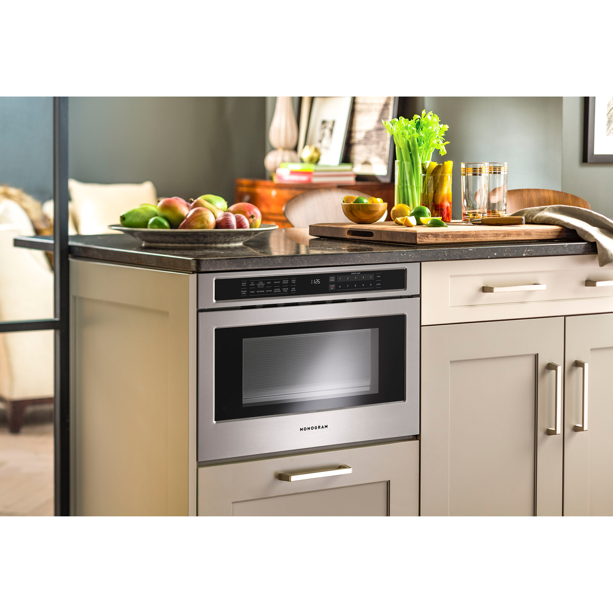 Monogram 24 in. 1.2 cu. ft. 1000W Drawer Microwave with Sensor Cooking ...