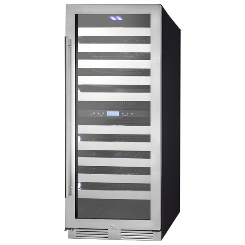 Summit 24 in. Wine Cooler with Wire Racks, Dual Temperature Zones & 116 Bottle Capacity - Stainless Steel, , hires