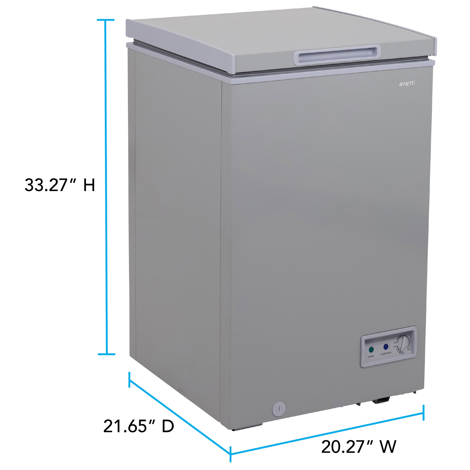 Avanti 21 in. 3.5 cu. ft. Garage-Ready Compact Chest Freezer - Platinum, Platinum, hires