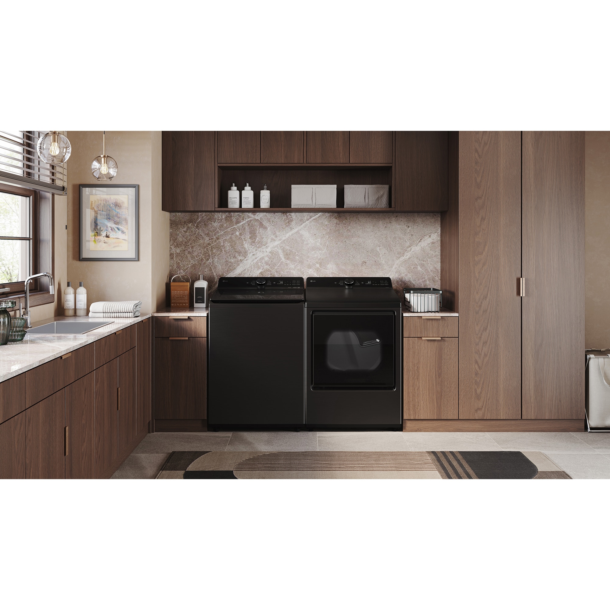 LG 27 in. 7.3 cu. ft. Smart Electric Dryer with AI Sensor Dry - Platinum Black, Platinum Black, hires