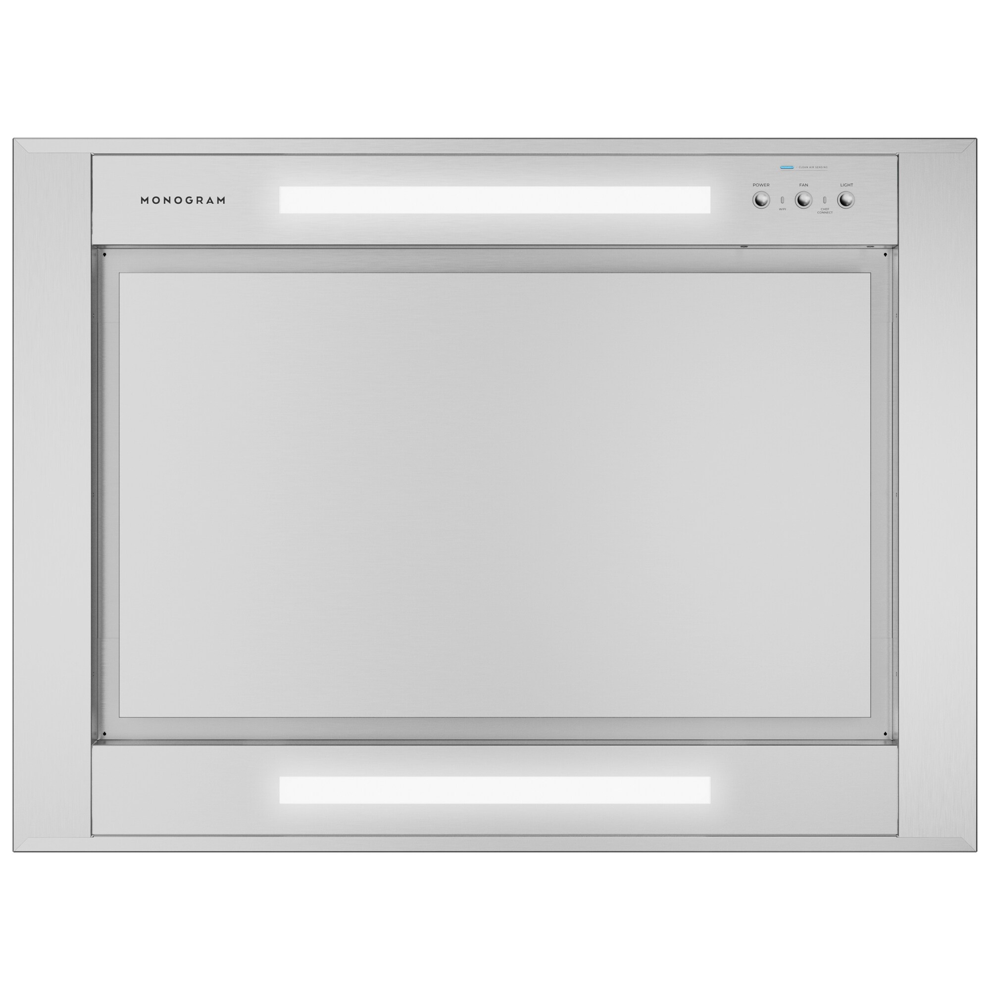 Monogram 36 in. Smart Convertible Chimney Style Range Hood with 3 Fan Speeds & 1 LED Light - Stainless Steel, , hires