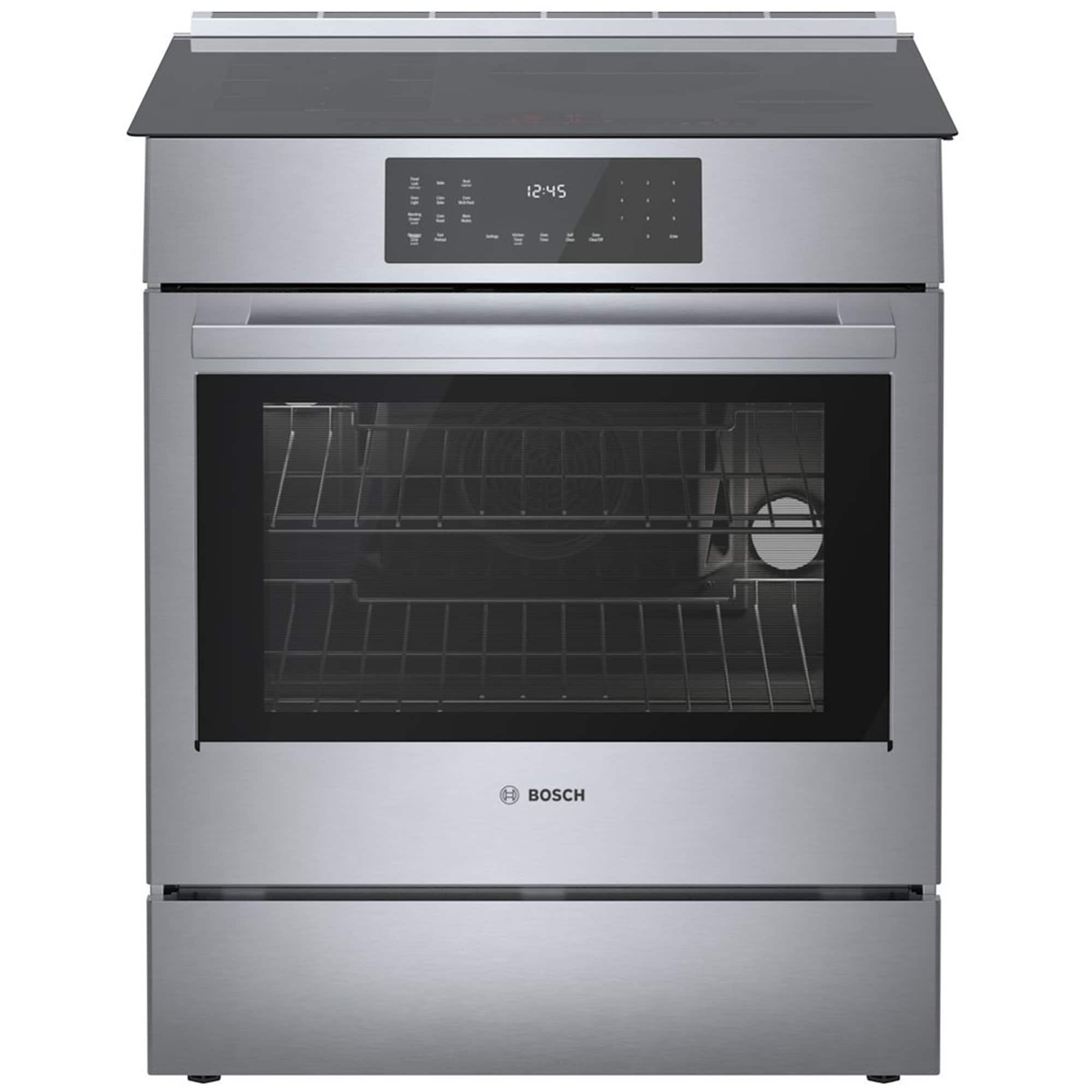 Bosch Benchmark Series 30 in. 4.6 cu. ft. True European Convection Slide-In Electric Range with 4 Induction Burners - Stainless Steel, , hires