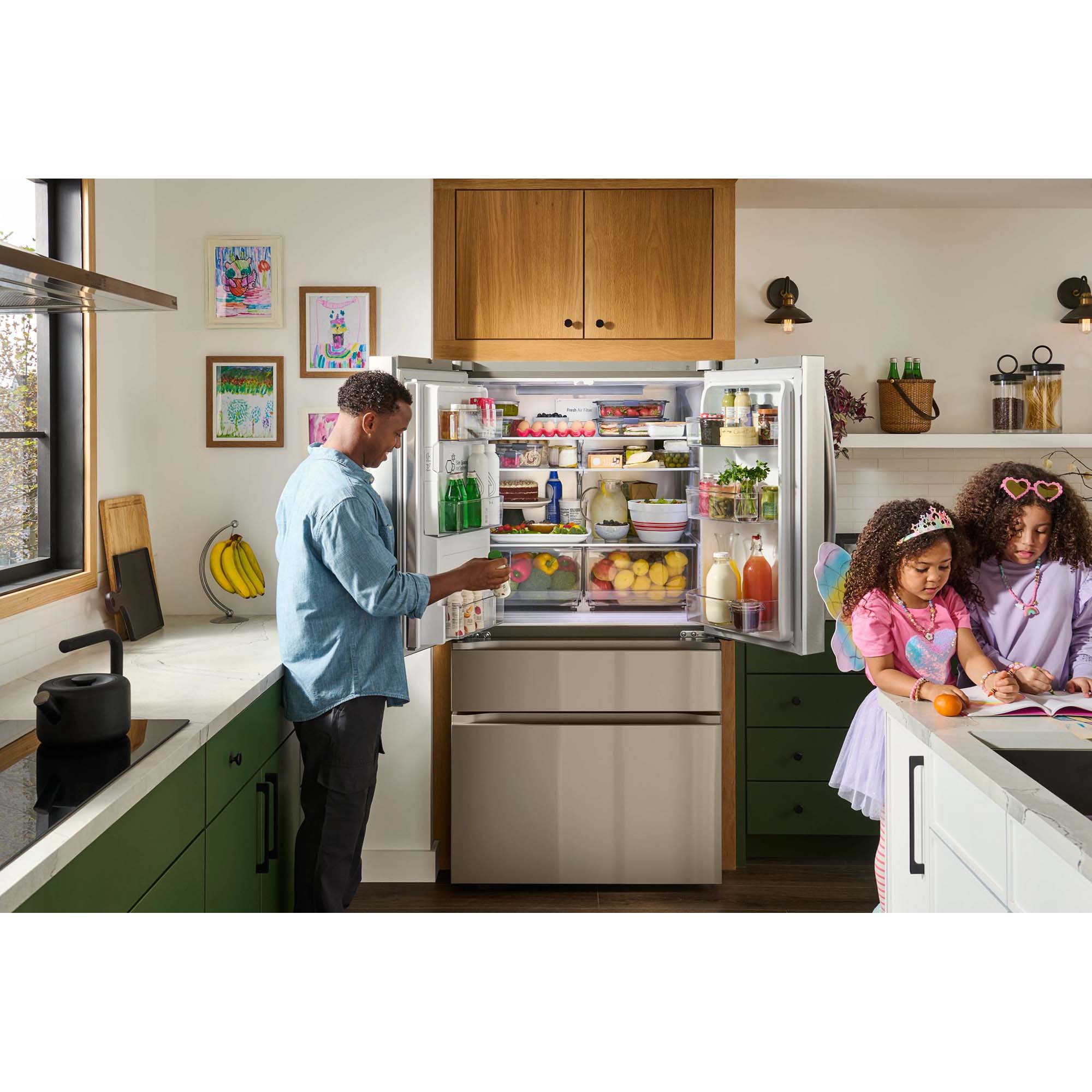 LG 36 in. 28.6 cu. ft. Smart 4-Door French Door Refrigerator with Ice & Water Dispenser - PrintProof Stainless Steel, PrintProof Stainless Steel, hires