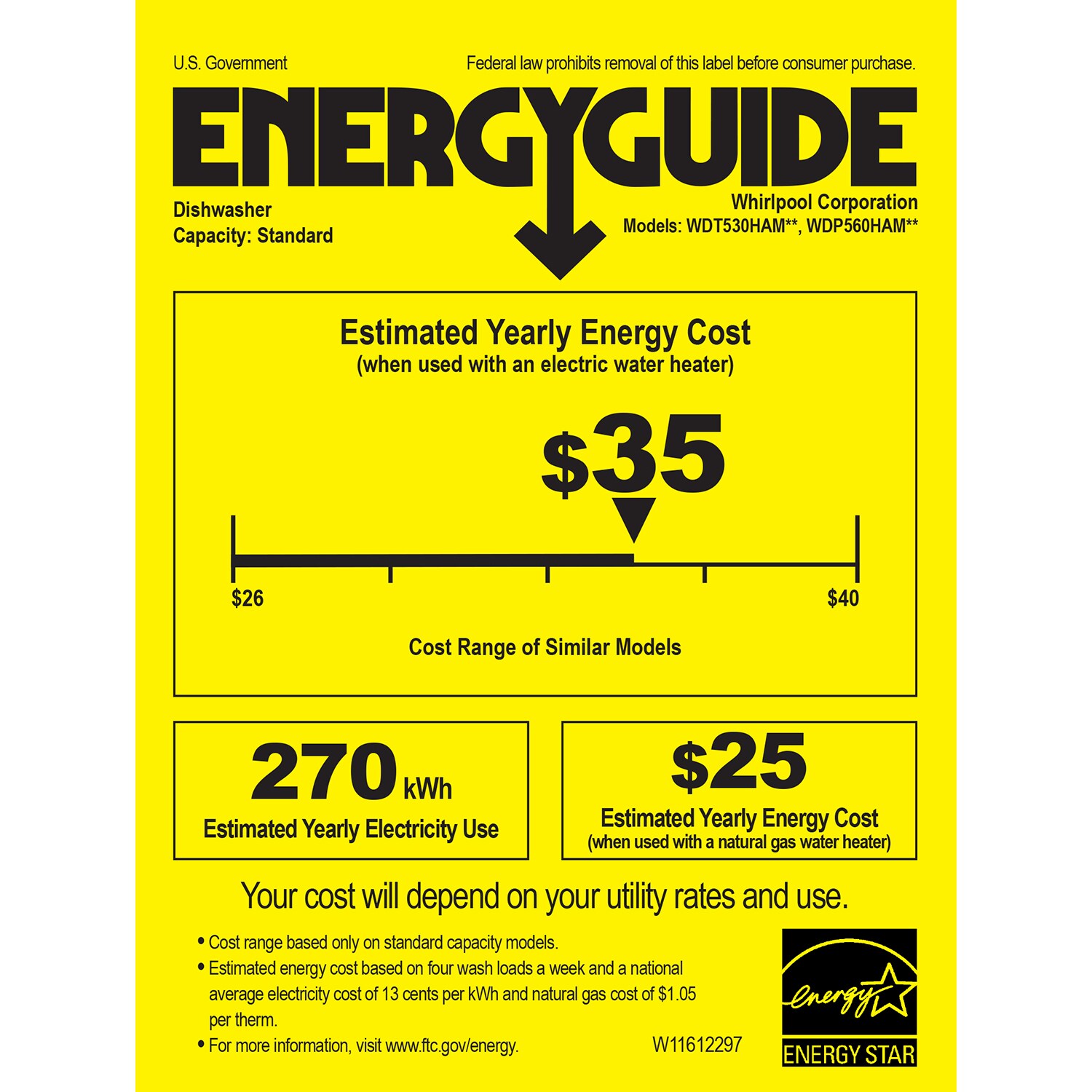 Whirlpool 24 in. Top Control Dishwasher with 55 dBa Sound Level & Pocket - White, White, hires