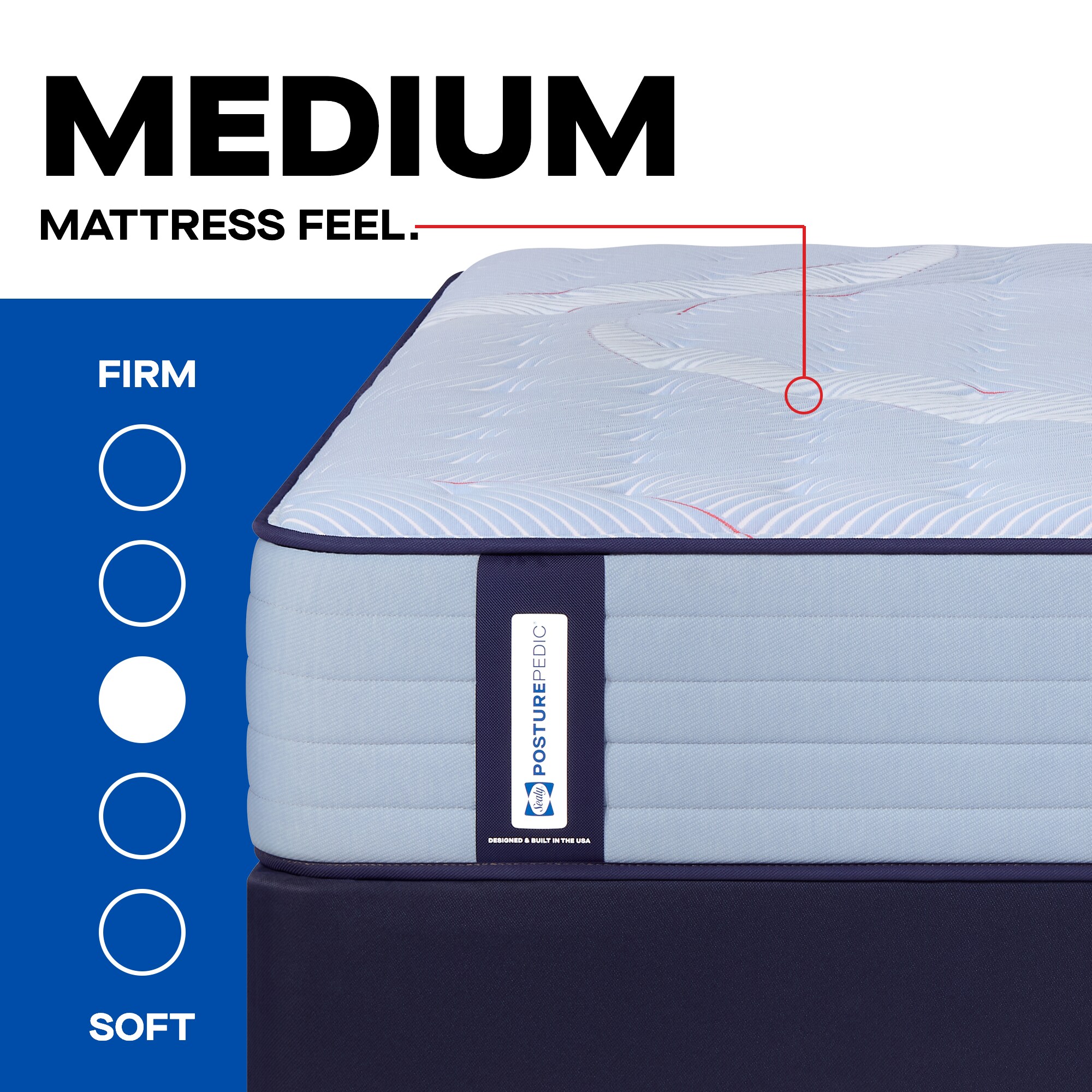 Sealy Orlando Posturepedic Medium Innerspring King Size Mattress, , hires