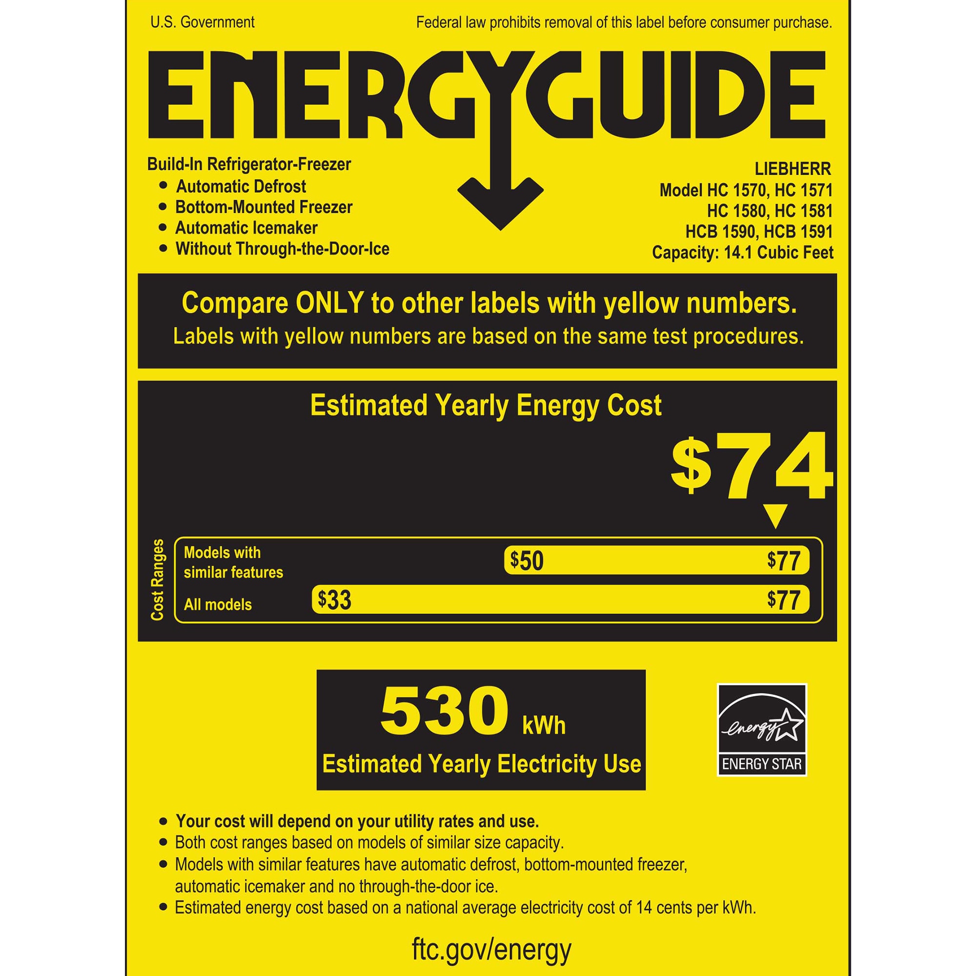 Liebherr 30 in. 14.1 cu. ft. Built-In Counter Depth Bottom Freezer Refrigerator with Ice Maker - Custom Panel Ready, , hires