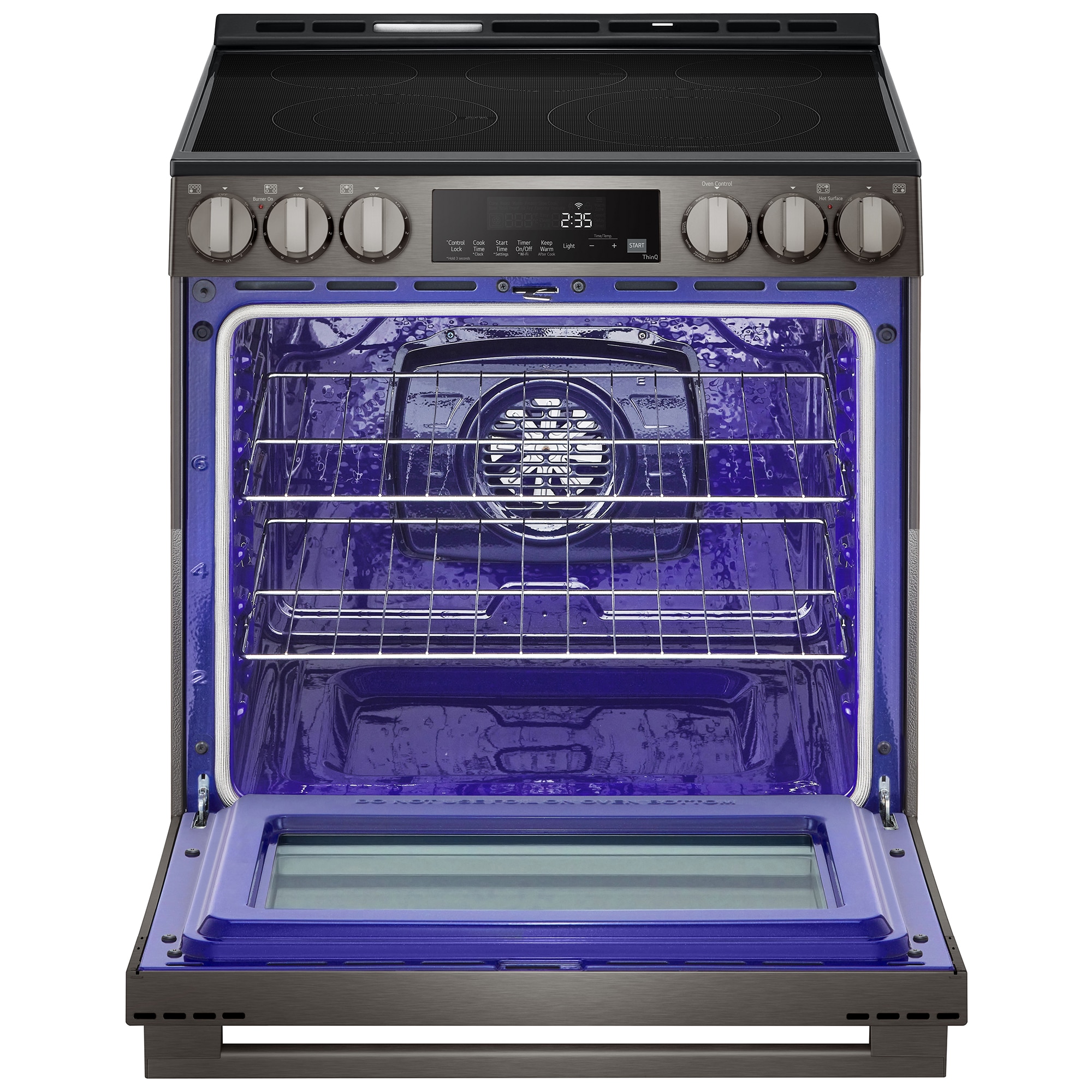 LG 30 in. 6.3 cu. ft. Smart Air-Fry Standard Convection Slide-In Electric Range with Radiant Burners - Black Stainless Steel, , hires