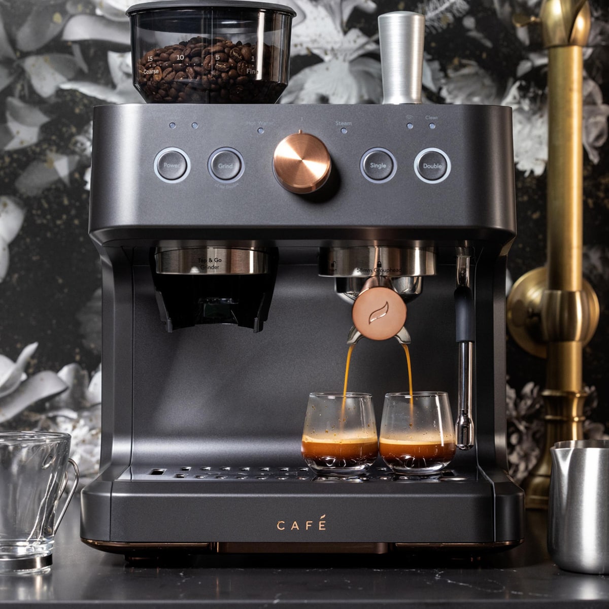 Cafe Bellissimo SemiAutomatic Espresso Machine + Frother Matte Black