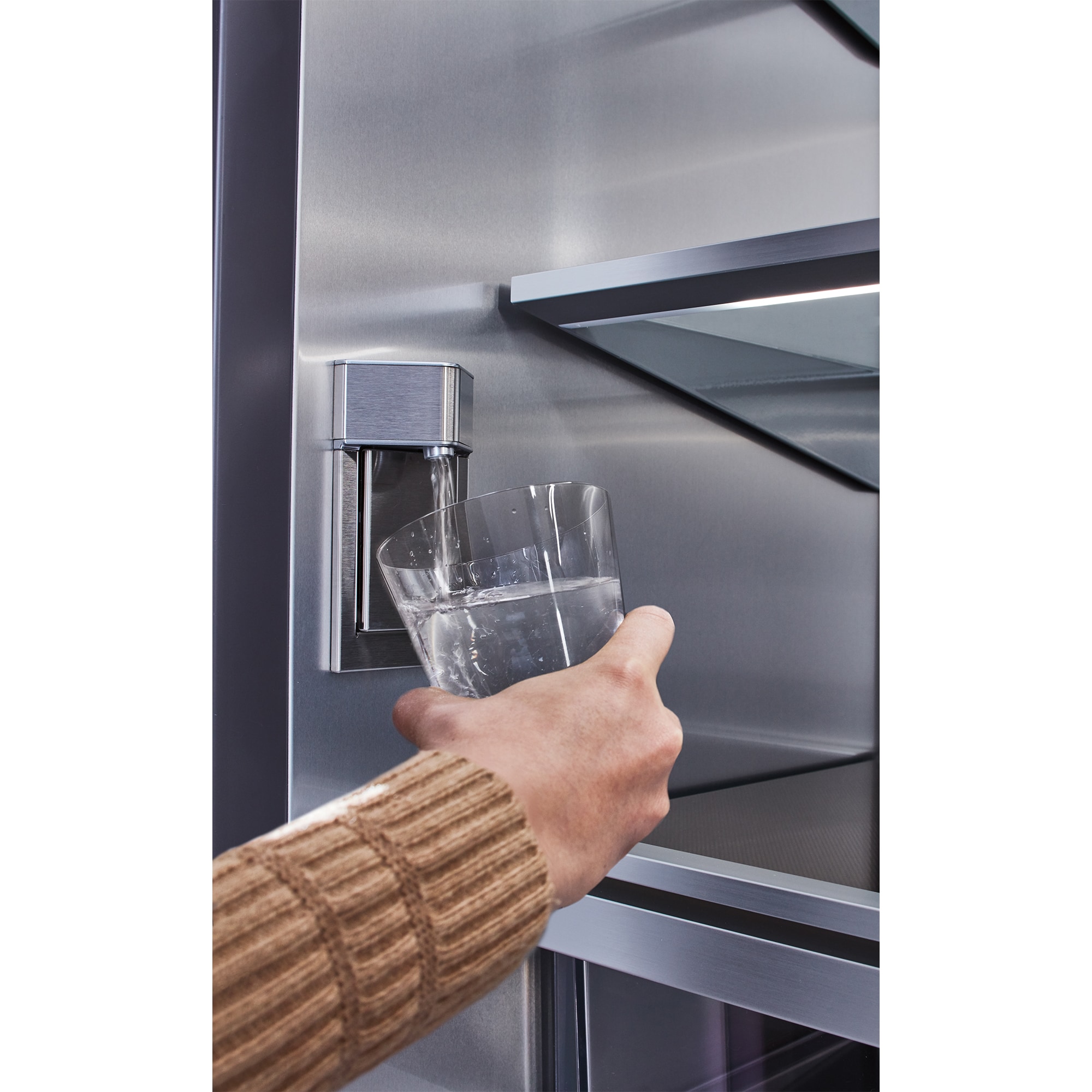 Signature Kitchen Suite 36 in. 19.3 cu. ft. Built-In Smart Counter Depth 4-Door French Door Refrigerator with Internal Water Dispenser - Custom Panel Ready, , hires