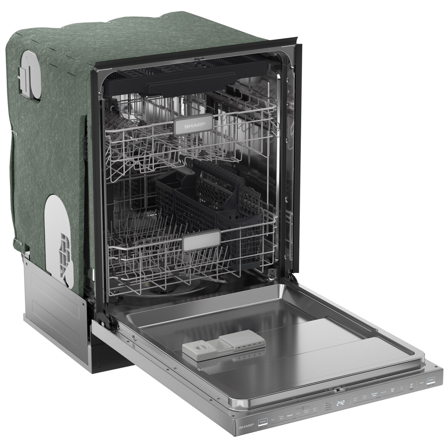 Sharp 24 in. Top Control Smart Dishwasher with 42 dBa Sound Level & 3rd-Rack - Stainless Steel, , hires