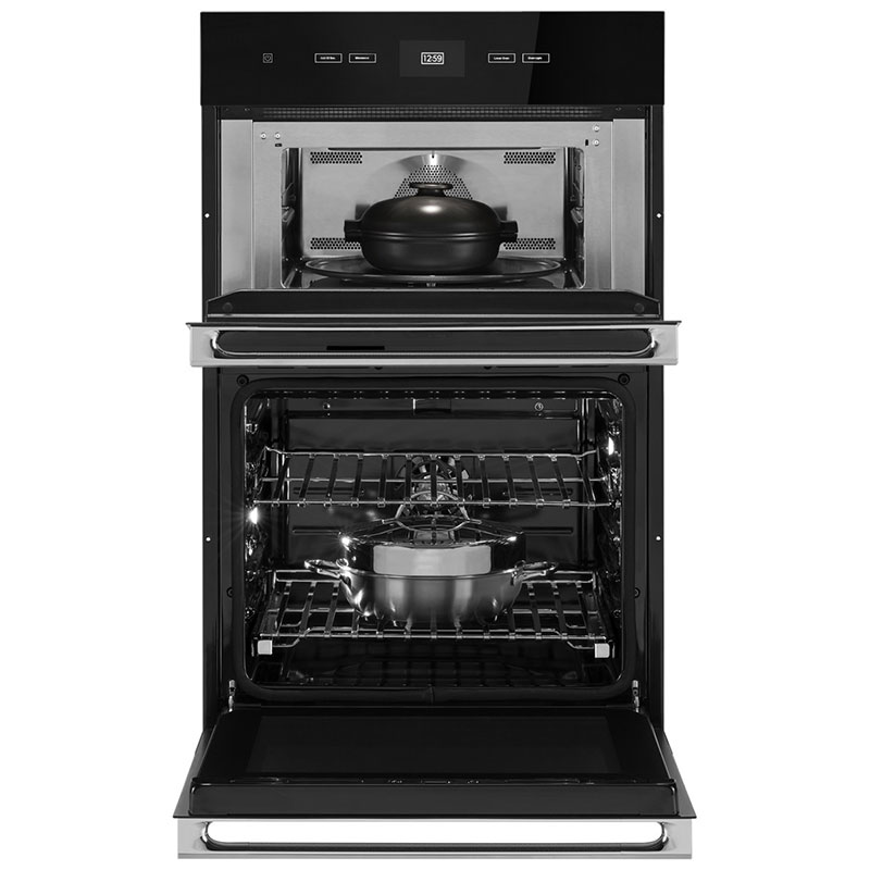 JennAir Noir 27 in. 5.7 cu. ft. Speed Electric Microwave/Wall Oven Combo with Standard Convection & Sensor Cooking - Floating Glass Black, , hires