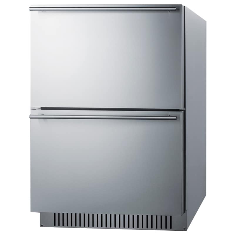 Summit 24 in. 3.3 cu. ft. Outdoor Double Refrigerator & Freezer Drawers - Stainless Steel/Panel Ready, , hires