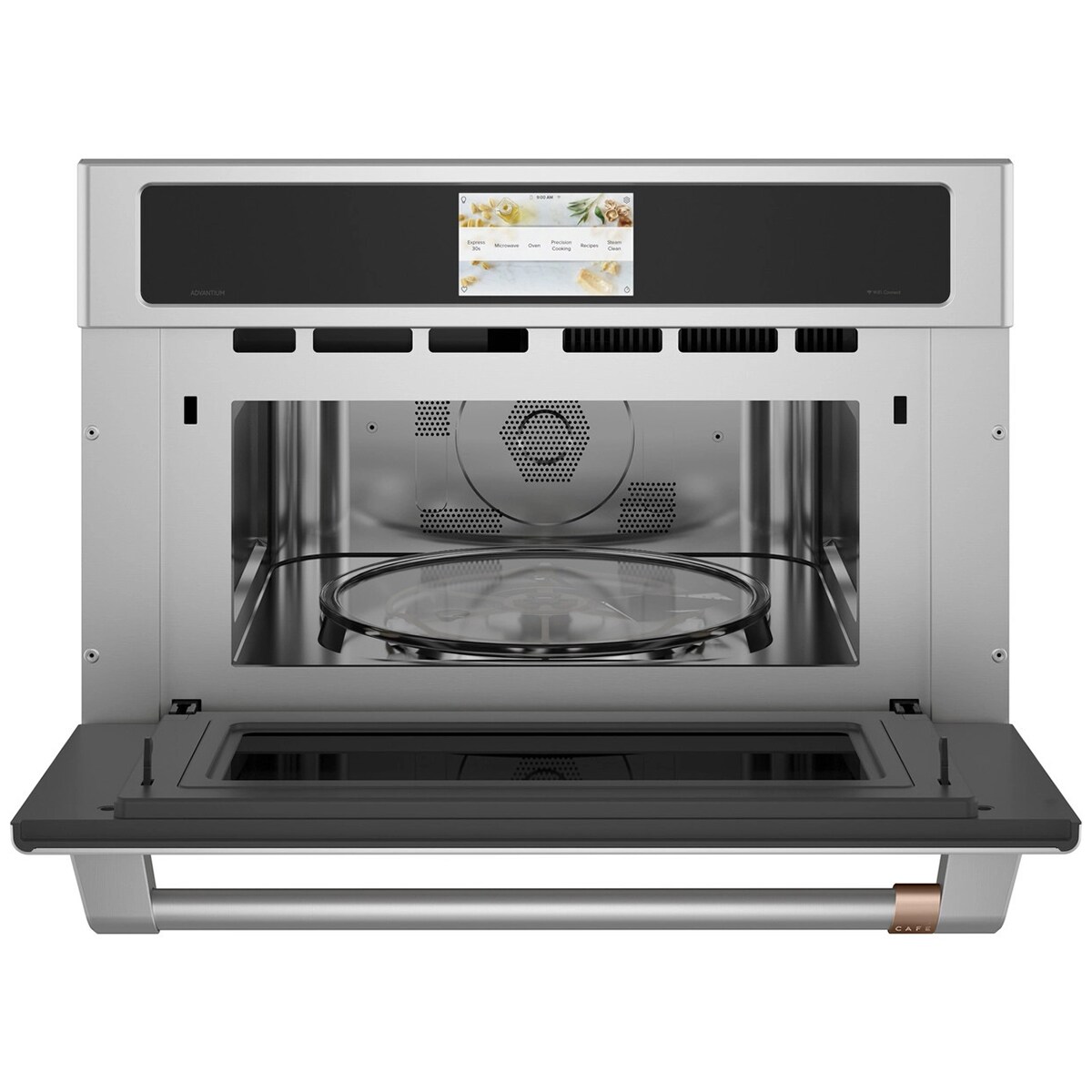 Cafe 30 in. 1.7 cu. ft. Smart Speed/ Steam Electric Single Wall Oven with True European Convection - Stainless Steel, Stainless Steel, hires