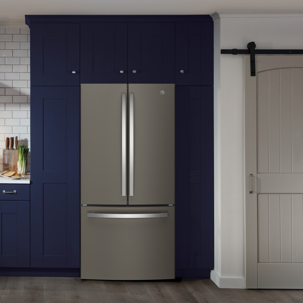 GE 33 in. 24.7 cu. ft. French Door Refrigerator with Internal Water Dispenser - Fingerprint Resistant Slate, Slate, hires