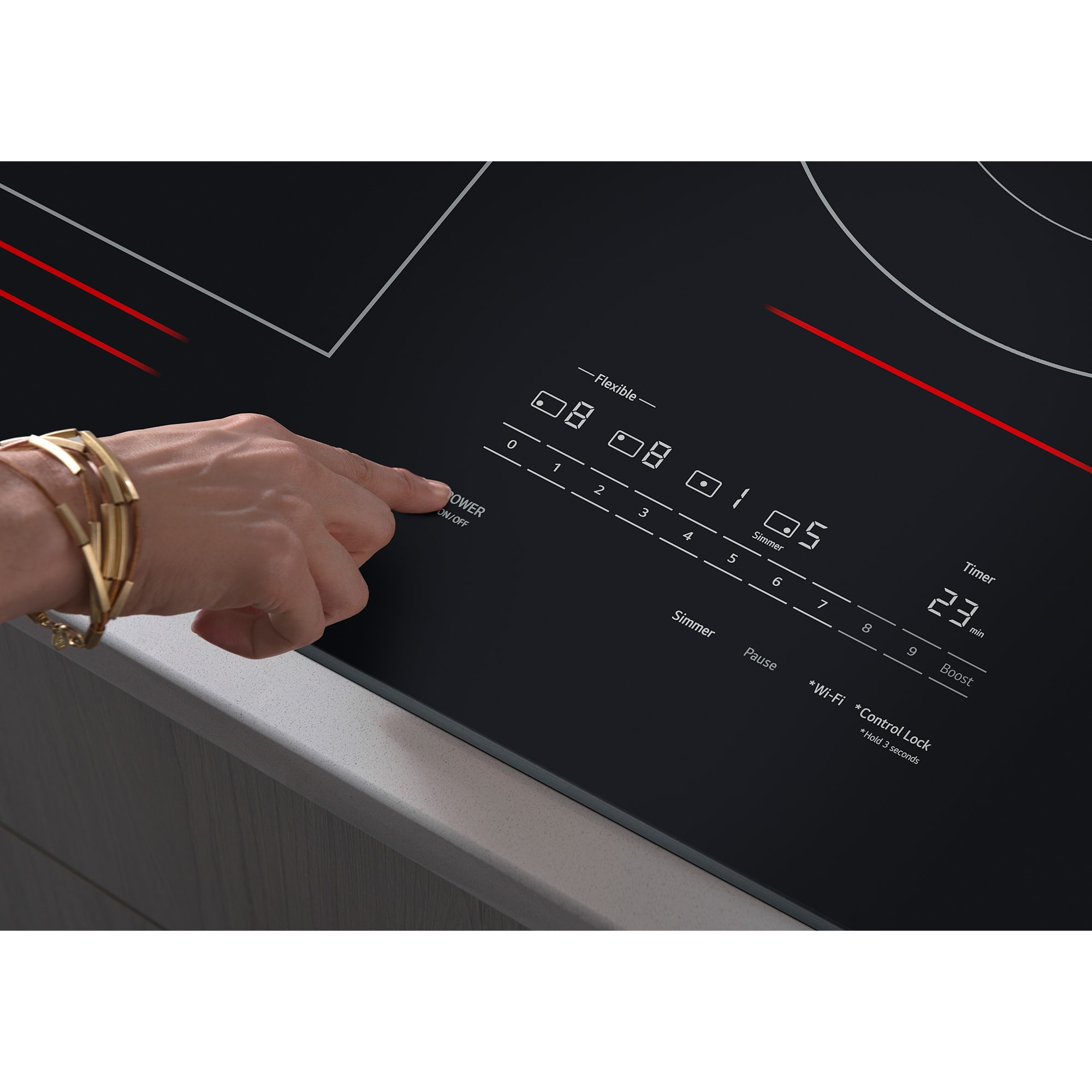 LG 30 in. 4-Burner Smart Induction Cooktop with SmoothTouch Controls, Simmer Burner & Power Burner - Black, , hires