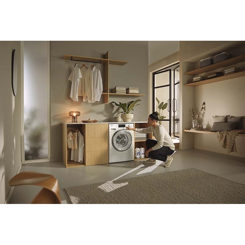 Miele TwinDos 24 in. 2.26 cu. ft. Smart Stackable Front Load Washer with Sanitize Cycle & Steam Cycle - Lotus White, , hires